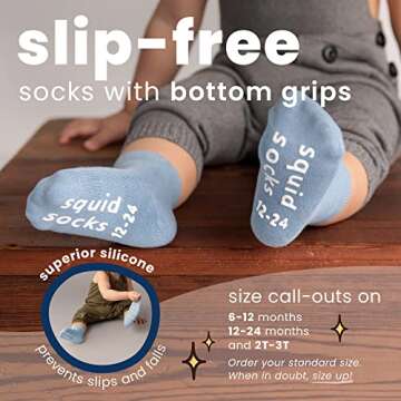 squid socks Viscose from Bamboo Socks | 0-6M, 6-12M, 12-24M, & 2T-3T | Socks that Stay On | As Seen on Shark Tank | Colby