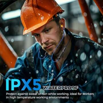 MIPEACE Bluetooth Earplug Neckband with 29dB Noise Reduction