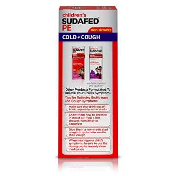 CHILDREN'S SUDAFED PE Nasal Decongestant, Cough Suppressant COLD + COUGH Non-Drowsy, Grape Flavor 4 fl oz