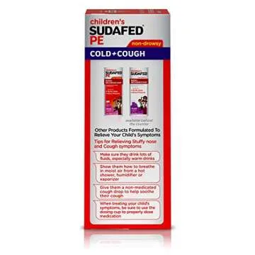 CHILDREN'S SUDAFED PE Nasal Decongestant, Cough Suppressant COLD + COUGH Non-Drowsy, Grape Flavor 4 fl oz