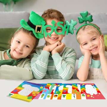 St. Patrick's Day Stickers -Shamrock Sticker Book for Kids Reusable Sticker Paint Books Leprechaun C...