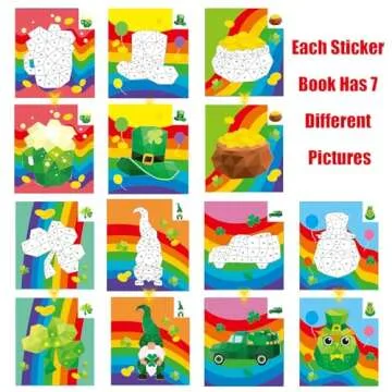St. Patrick's Day Stickers -Shamrock Sticker Book for Kids Reusable Sticker Paint Books Leprechaun Clover Hat Beer Irish Day Themed Party Holiday Stickers St Patrick's Day Gifts Party Favors