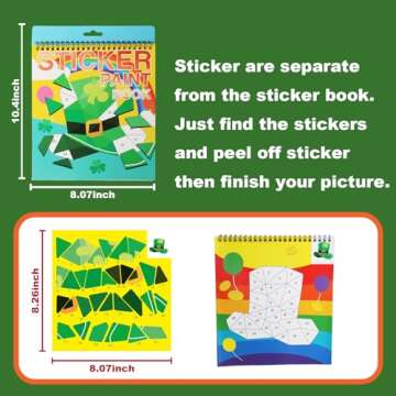 St. Patrick's Day Stickers -Shamrock Sticker Book for Kids Reusable Sticker Paint Books Leprechaun Clover Hat Beer Irish Day Themed Party Holiday Stickers St Patrick's Day Gifts Party Favors