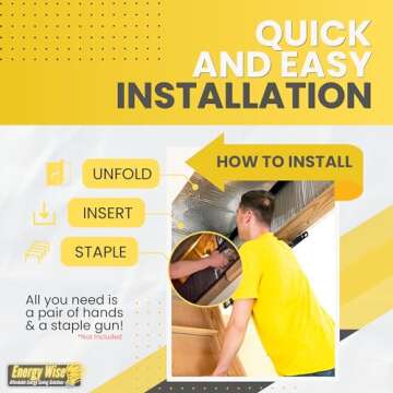 Energy Wise Attic Door Insulation Cover, 25″x54″x11″, Extra Thick Double Bubble Attic Insulation for Pull Down Stairs, Air Tight Attic Stairs Insulation Cover with Easy Zipper Access