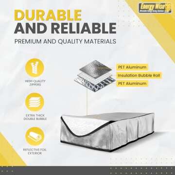 Energy Wise Attic Door Insulation Cover, 25″x54″x11″, Extra Thick Double Bubble Attic Insulation for Pull Down Stairs, Air Tight Attic Stairs Insulation Cover with Easy Zipper Access