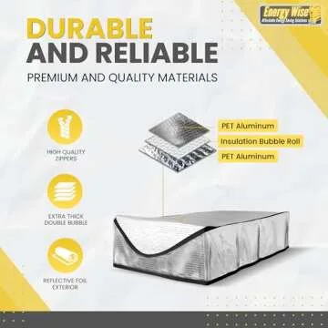 Energy Wise Attic Door Insulation Cover, 25″x54″x11″, Extra Thick Double Bubble Attic Insulation for Pull Down Stairs, Air Tight Attic Stairs Insulation Cover with Easy Zipper Access