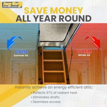 Energy Wise Attic Door Insulation Cover, 25″x54″x11″, Extra Thick Double Bubble Attic Insulation for Pull Down Stairs, Air Tight Attic Stairs Insulation Cover with Easy Zipper Access