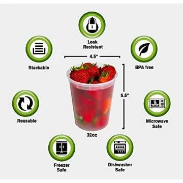 Deli Plastic Food Containers with Airtight Lids [50 Sets], Leakproof Slime Small Combo Pack [Reusabl...