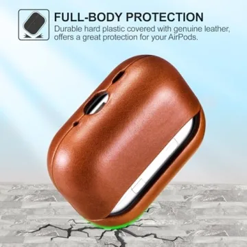 ICARER AirPods Pro 3 Genuine Leather Case - Premium Protection