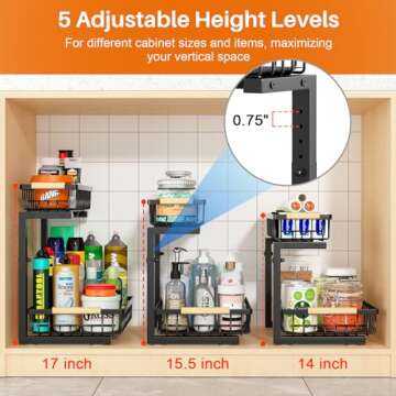 REALINN Under Sink Organizer for Adjustable Storage Solutions