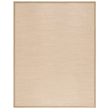 SAFAVIEH Natural Fiber Collection Area Rug - 8' x 10', Maize & Linen, Border Sisal Design, Easy Care, Ideal for High Traffic Areas in Living Room, Bedroom (NF141B)