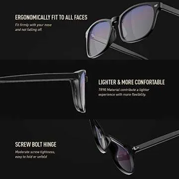 Blue Light Blocking Glasses Computer/Gaming/Reading Glasses for Women Men 2 Pack