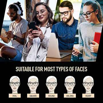 Blue Light Blocking Glasses Computer/Gaming/Reading Glasses for Women Men 2 Pack