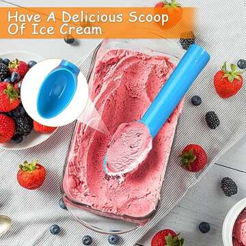 8 Pack Plastic Ice Cream Scoop Nonstick Ice Cream Spoon with Comfort Handle for Ice Cream Fruit Yogurt Potato Meat Balls Rice Dishes - Assorted Color
