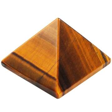 Rockcloud Healing Crystal Tiger's Eye Pyramid Metaphysical Stone Figurine