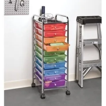 Seville Classics 10 Drawer Rolling Organizer Cart for Storage