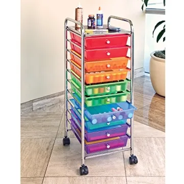 Seville Classics 10 Drawer Rolling Organizer Cart for Storage
