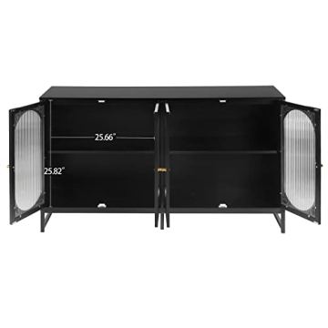 FOKWE Modern Accent Sideboard Cabinet with Glass Doors