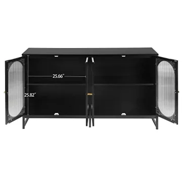 FOKWE Modern Accent Sideboard Cabinet with Glass Doors