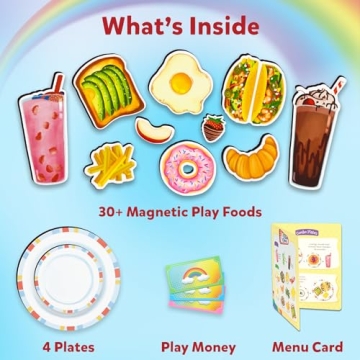Skillmatics Rainbow Diner Playset with 30+ Magnetic Food Items