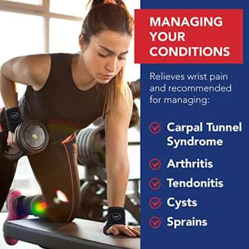 Doctor Developed Wrist Brace, Wrist Wraps for Carpal Tunnel Arthritis, Tendonitis, Hand Support, Ideal for Fitness, Weightlifting - Handbook included (1 Pack)