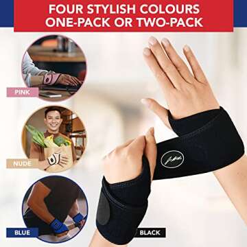 Doctor Developed Wrist Brace, Wrist Wraps for Carpal Tunnel Arthritis, Tendonitis, Hand Support, Ideal for Fitness, Weightlifting - Handbook included (1 Pack)