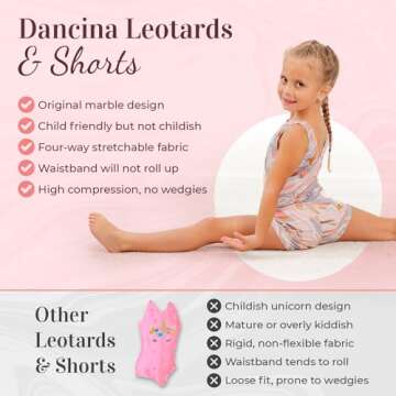 Dancina Gymnastics Leotards and Shorts Outfit Set for Girls Size 6 Pink Gold