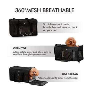 X-ZONE PET Cat Carrier Dog Carrier Pet Carrier for Small Medium Cats Dogs Puppies of 15 Lbs,Airline ...