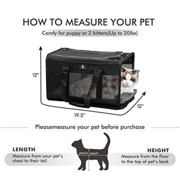 X-ZONE PET Cat Carrier Dog Carrier Pet Carrier for Small Medium Cats Dogs Puppies of 15 Lbs,Airline Approved Soft Sided Pet Travel Carrier,Dog Carriers for Small Dogs - Black Grey Purple Blue Brown