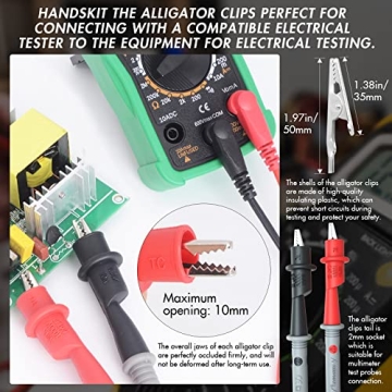 Premium Multimeter Test Leads Set with Alligator Clips