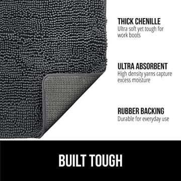 Gorilla Grip Ultra Absorbent Grippy Doormat for Muddy Dog Paws, 60x36 Machine Washable Soakstopper R...