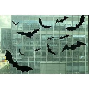 80 Pcs Halloween Bats Decorations,3 Styles 3D Removable Wall Sticker with 4 Sizes for Halloween Decor Party Favors Props Supplies Cemetery Decor