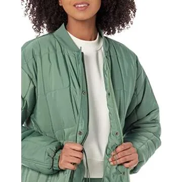 Amazon Essentials Women's Quilted Coat in Sage Green