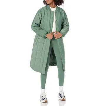 Amazon Essentials Women's Quilted Coat in Sage Green