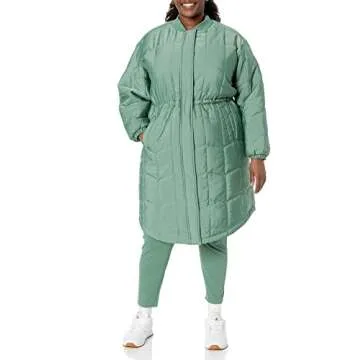 Amazon Essentials Women's Quilted Coat in Sage Green