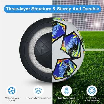 Size 5 Official Soccer Ball - Champions League Quality