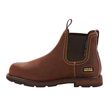 ARIAT mens Groundbreaker Chelsea Waterproof Steel Toe Work Boot, Brown, 10.5 US