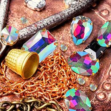 WILLBOND 156 Pcs Glass Sew on Rhinestones for Crafts