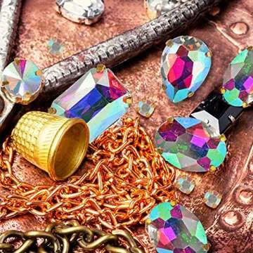 WILLBOND 156 Pcs Glass Sew on Rhinestones for Crafts