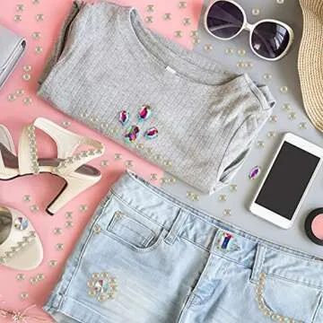 WILLBOND 156 Pcs Glass Sew on Rhinestones for Crafts