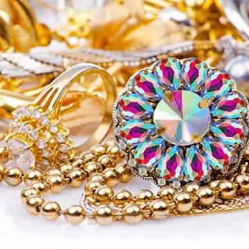 WILLBOND 156 Pcs Glass Sew on Rhinestones for Crafts