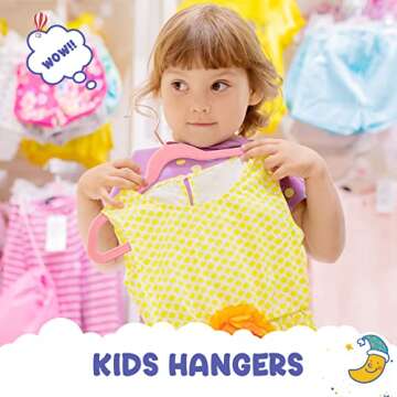 HOUSE DAY Velvet Kids Hangers 60 Pack, Premium Childrens Hangers for Closet, Ultra Thin Cute Clothes...