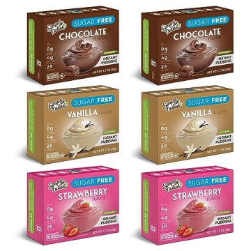 Simply Delish Instant Delicious Mixed Variety Pudding 6 Pack – Low Carb, Zero Sugar, Gluten Free, ...
