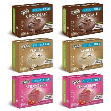 Simply Delish Instant Delicious Mixed Variety Pudding 6 Pack – Low Carb, Zero Sugar, Gluten Free, ...