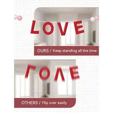 3 Pcs Felt Ball Garlands - Love Heart Decorations