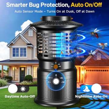 GTERT Bug Zapper Outdoor & Mosquito Trap with Quiet Operation