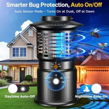 GTERT Bug Zapper Outdoor & Mosquito Trap with Quiet Operation