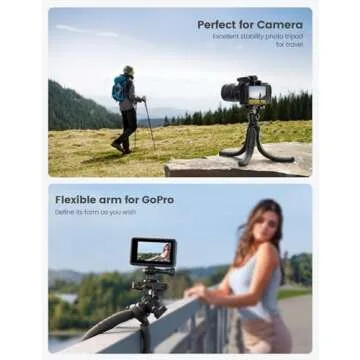 Lamicall Tripod for iPhone - 3 in 1 Flexible Phone Tripod with Wireless Remote - iPhone Tripod Stand for Video Recording Vlogging Selfie Compatible with iPhone Samsung Go Pro, Digital Camera