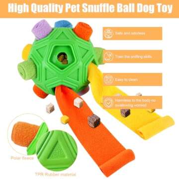 Dog Snuffle Ball-Interactive Puzzle Dog Toys Encourage Natural Foraging Skills Slow Feeder for Train...