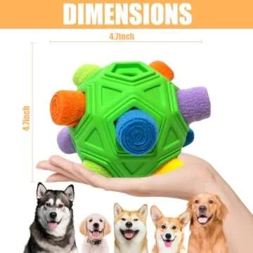 Dog Snuffle Ball-Interactive Puzzle Dog Toys Encourage Natural Foraging Skills Slow Feeder for Training and Stress Relief, Cloth Strip Hiding Food Chew Toys for Any Size Dogs with Squeaky Carrot Toy